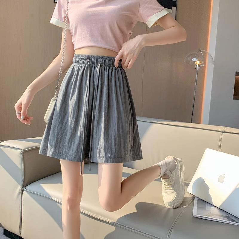 Influencer Women's Cool Ice Silk High Waist A-line Casual Shorts