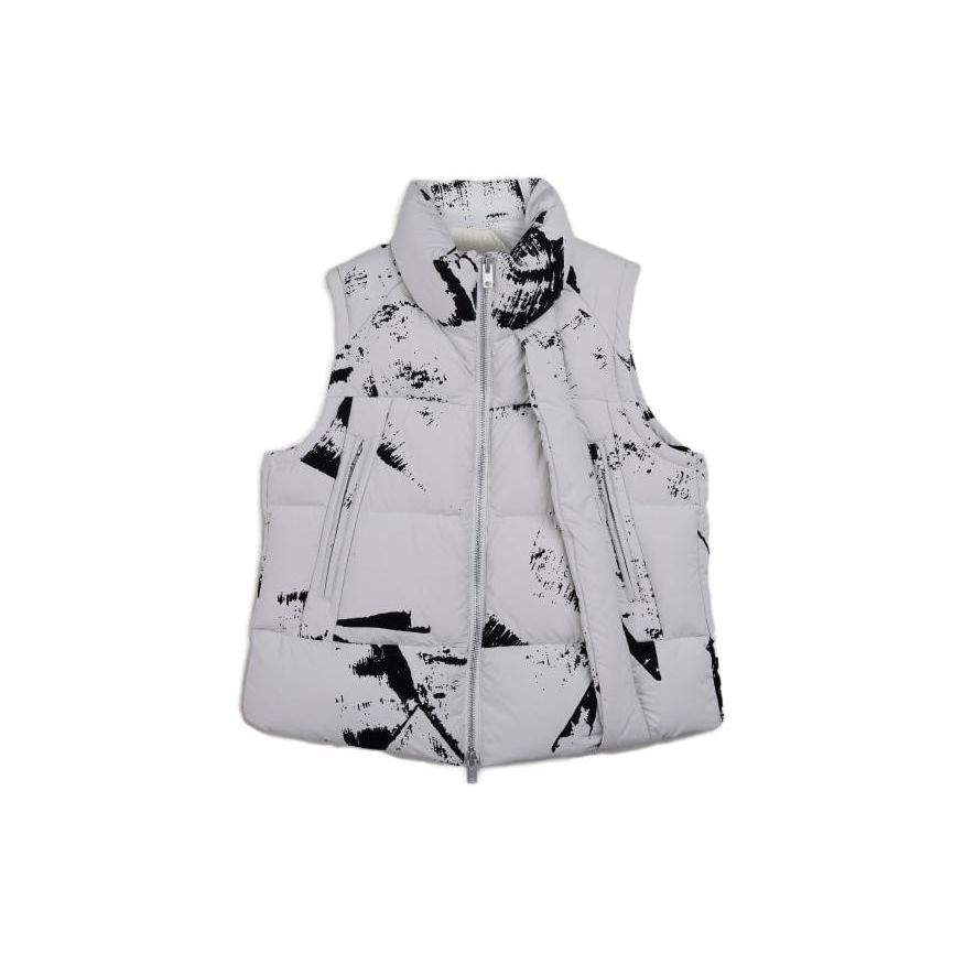 

Y-3 FW23 Pattern Printed Stand Collar Casual Down Vest Women vest White IL2027 S