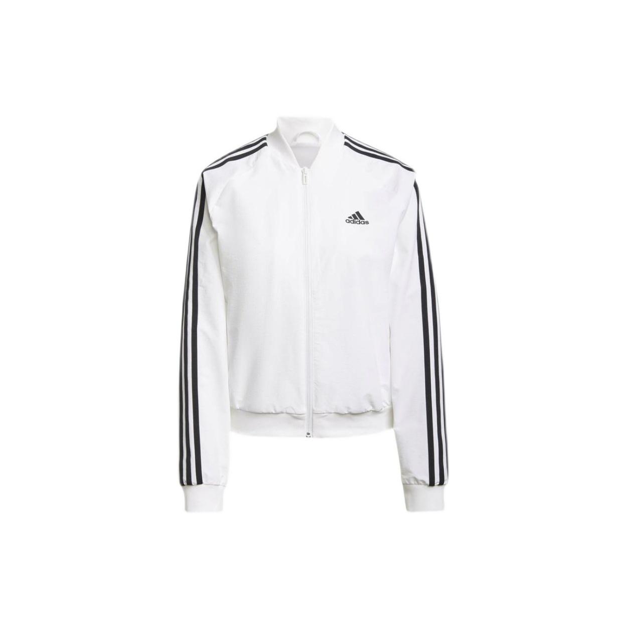 (WMNS) adidas Essentials 3-Stripes Track Jacket Asia Sizing White Black Women s H10180 S