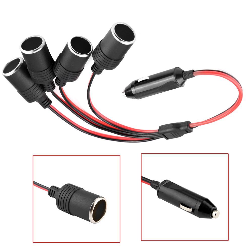 4 Way Car Cigarette Lighter Splitter 180W High Power Adapter with for Car RV SUV Truck Racing Car ABS Housing Professional