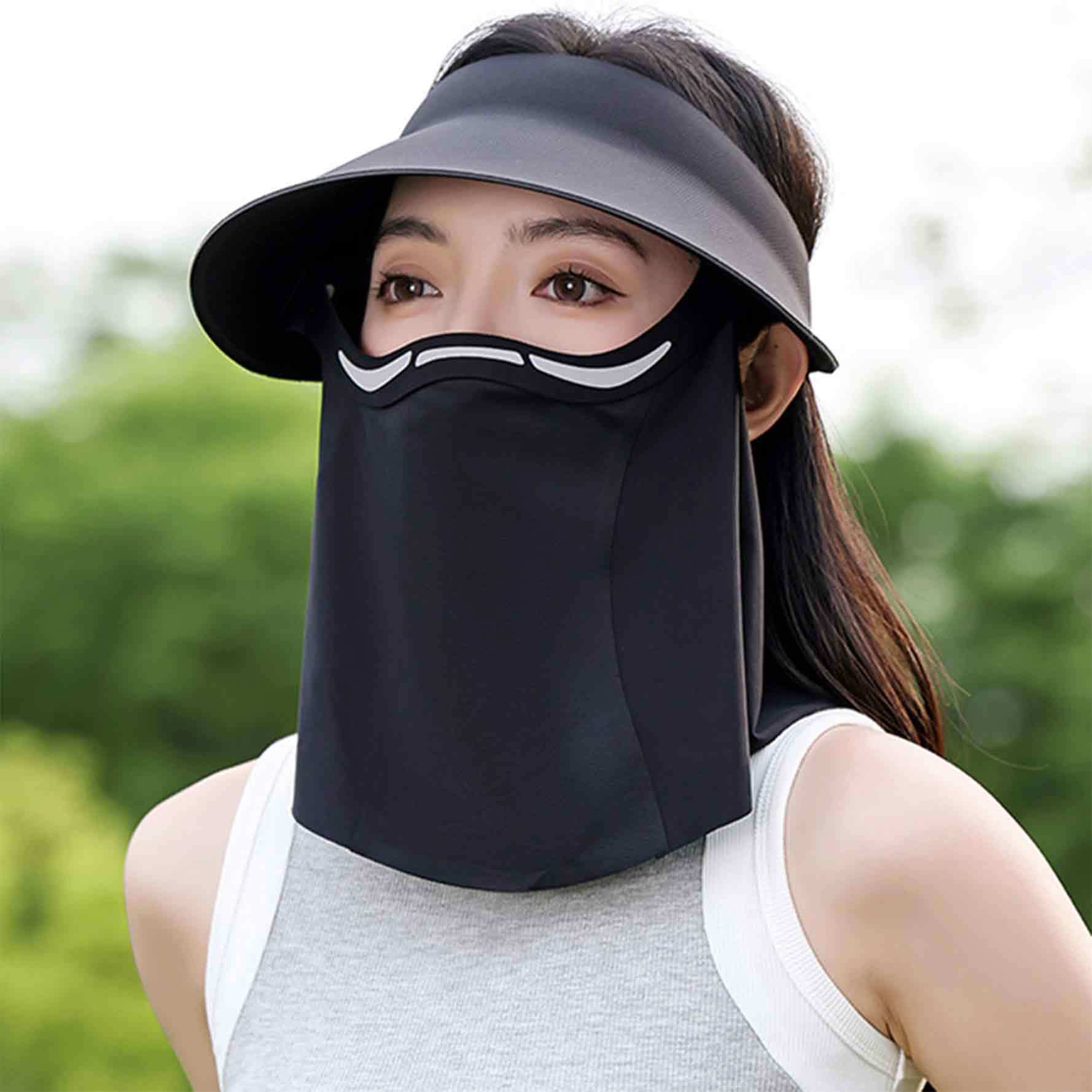 

Magnetic face shield, full protective cap, female egg roll hat, detachable sun hat, sunscreen hat, brand same face shield One size fits all