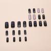 24 Stück Mittlere Quadratische Press-On Nägel Winter Blau Gradient Sternenlicht Vollabdeckung Falsche Nägel Set Nageldekorationen für Damen Mädchen