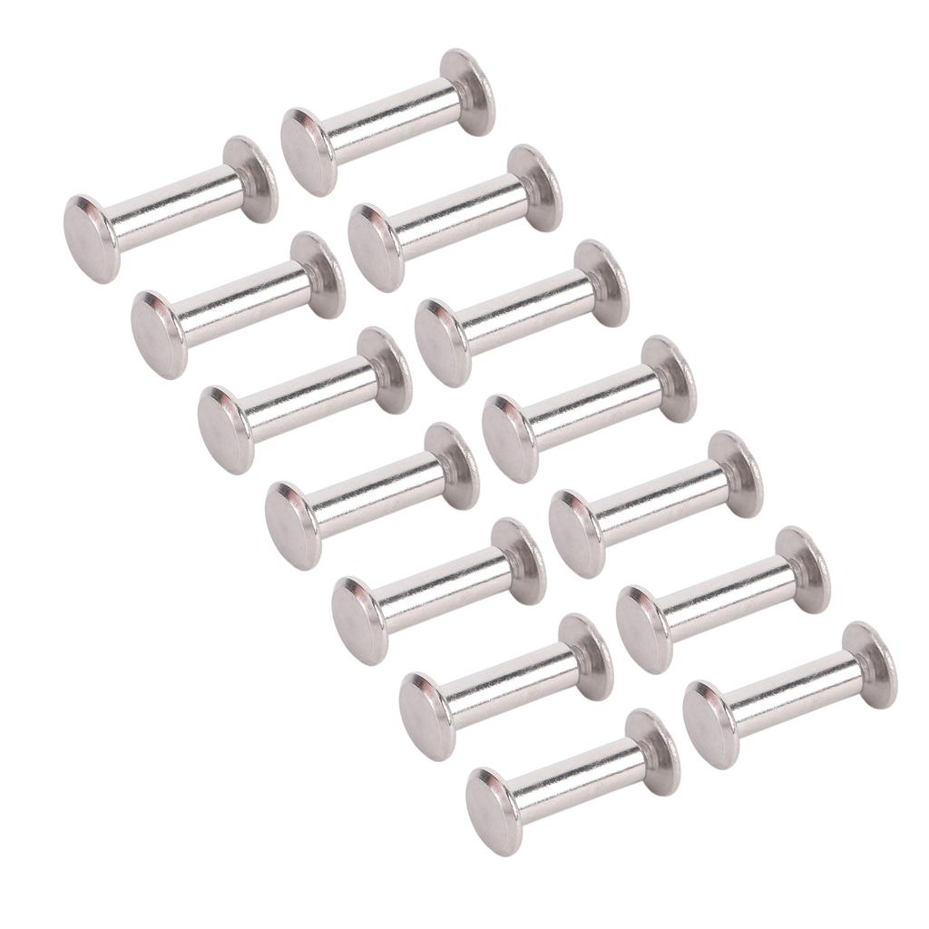 100 Sets Rivet and Screw Stainless Steel M2.5 Flat Round Head Rivet Stud Fastener Set for Leather Crafts Decoration