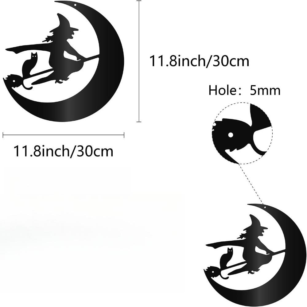

Black Moon Metal Wall Art, Iron Single Line Sculpture, Hollow Indoor/Outdoor Hanging Decor for Living Room, Housewarming Gift 12x12In 12in чёрный