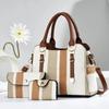 Versatile Tote Bag Women's Korean Single Shoulder Large Bag New Women's Crossbody Bag Ladies Casual Stripe Women Handbag + Purse