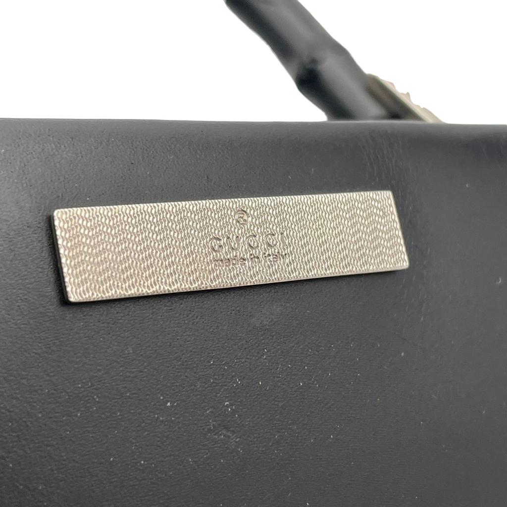 Used GUCCI Handbag Bamboo Bamboo Handle ToteHandbag black leather/Bamboo Women