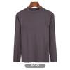 Korean Half-High Collar Slim Fit Modal T-Shirt - Long-Sleeve Solid Color Top