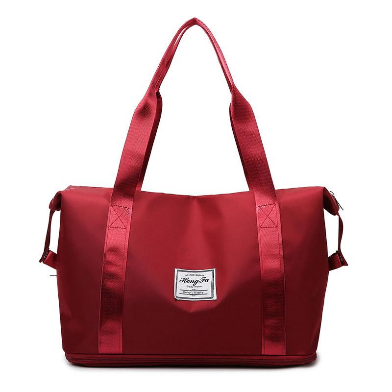 

Large capacity short-distance travel bag women s shoulder expansion layer wet and dry separation yoga sports fitness bag labor bag 30 inch красный