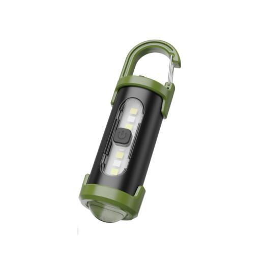 Mini Flashlight Multifunctional COB LED Keychain Flashlight 4 Light Modes Ultralight Camping Flashlight for Outdoor Emergency