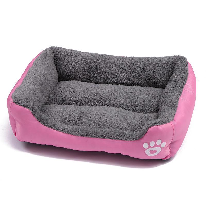 Winter Warm Semi-Enclosed Cat Mat Bed - Machine Washable, Square Pet Nest & Dog Cushion