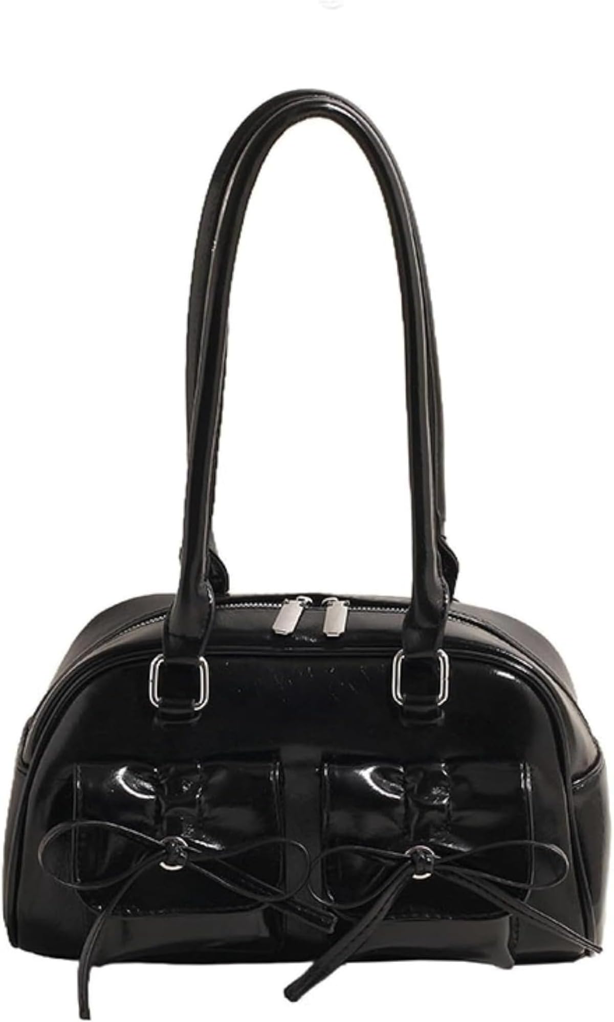 

Handbag for PU Shoulder Shoulder Wallet [Jifocelt] Women, Leather, Bowknot, Y2K, Cute, Bag, Handbag, Lightweight, Stylish, Bag, (Black)