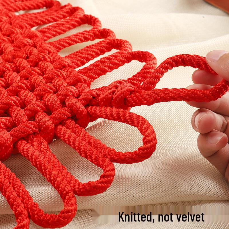 Chinese Knot Red String Braided Cord - Traditional Feng Shui Decor for Living Room, Autumn, and National Day Festivals