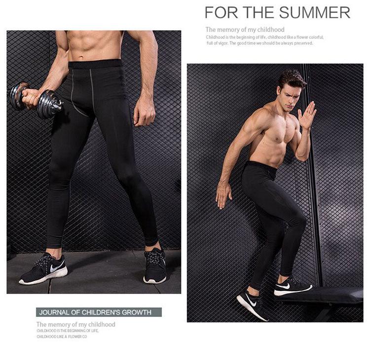 Pánské rychleschnoucí kompresní kalhoty: Vysoká elasticita pro basketbal a běh - Podzimní sportovní a volnočasové oblečení