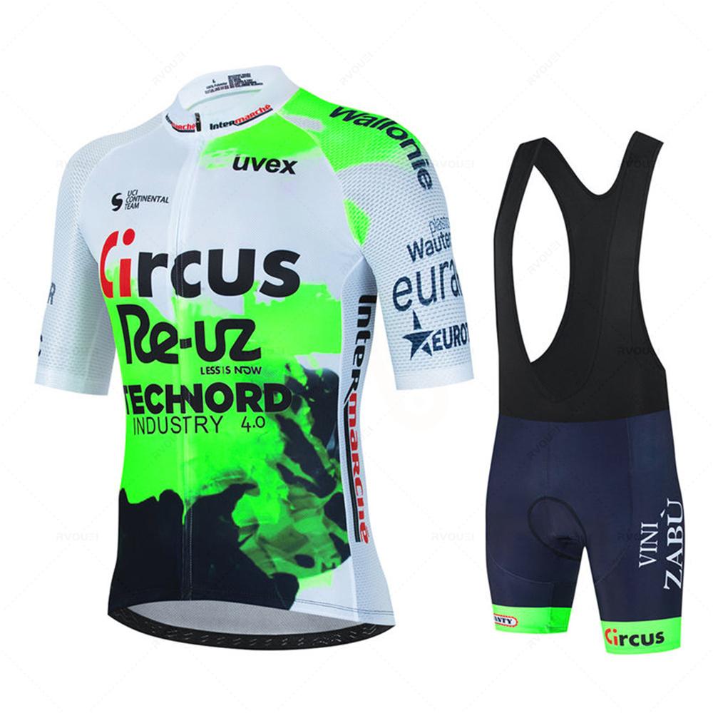 Circus Wanty Fluorescein Sportswear Maglia da ciclismo Set Estate MTB Abbigliamento da bici Uniforme Maillot Ropa Ciclismo Hombre Tuta da bicicletta