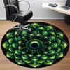 1pc Mandala Green Pattern Carpet for Office Non Slip, Round Carpet, Soft & Comfortable, Carpet for Office, Lightweight Round Floor Mat