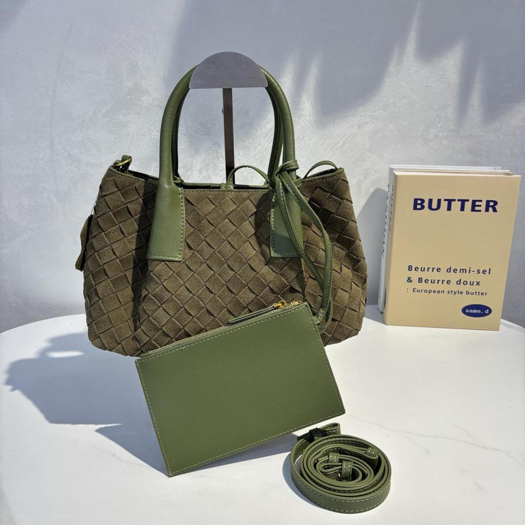 Herfst Retro Suède Geweven Tote: Veelzijdige Crossbody & Schoudertas