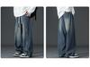 Fleece-Lined Thickened Plus Size Men's Loose Wide-Leg Jeans - Trendy Brand Straight Leg Long Pants for Men and Women