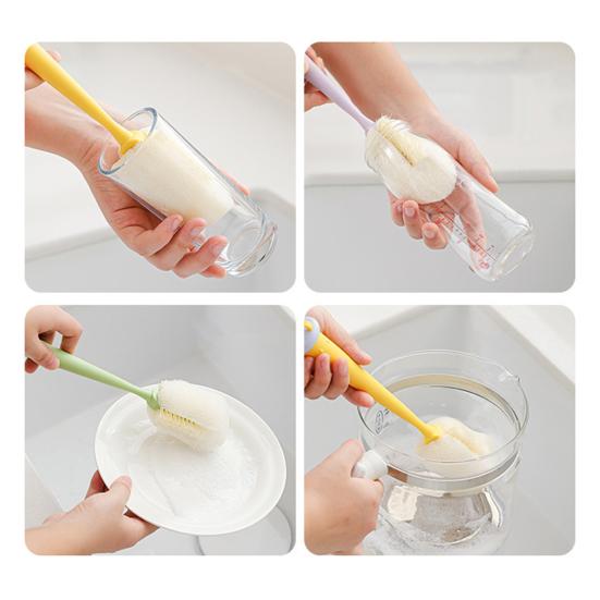 3 In 1 Cup Cleaning Brush Honeycomb Sponge Long Handle Design Water Cup Scrubber Stain-resistant Cup Cleaning Kit