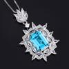 Jewelry Copper Gold-Plated Retro Simulation Aquamarine Plus Bottom Women'S Handmade Diamond-Encrusted Set Main 10 * 14