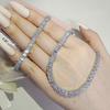 2026 New Trendy white Color bracelet bangle and Necklace Pendant Set for Women Anniversary Gift Jewelry Wholesale s7207-x7330