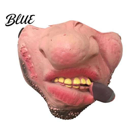 Lightweight Holiday Prank Adults Scary Halloween Face Half Gear Latex Masque for Horror Party Funny Character Adults with Elastic