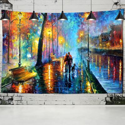 Regalo di San Valentino Arazzo Pittura a olio Van Gogh Vista notturna Appeso a parete Amore romantico Coppia Boho Zingaro Decorazione per la casa Arazzo