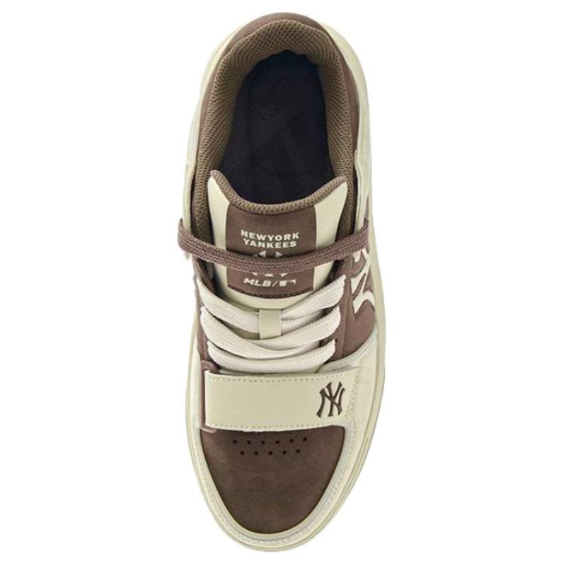 MLB New York Yankees Slip Resistant, Abrasion Resistant, Height Increasing High Top Skateboard Shoes Unisex Brown Sneakers 3ASXW015N-50BRS