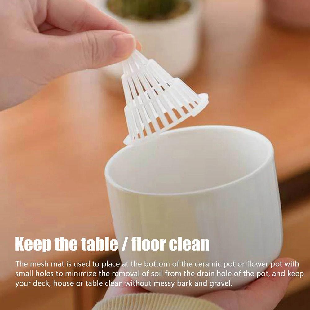 10Pcs Bonsai Hole Mesh Cup Prevent Soil Loss Leakproof Flower Pot Bottom Net Pot Bottom Breathable Conical Breathable Mat