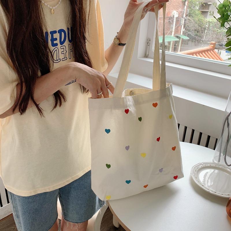2 bags women's careful canvas bag women's literary shoulder bag simple handbag tote bag tide