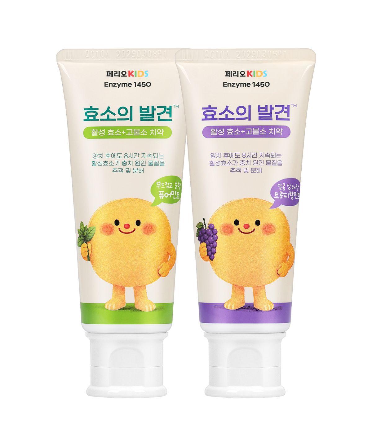Kids Enzyme Discovery High Fluoride Toothpaste 80g x 3 (Tropical Mint / Pure Mint - Choose 1) Tropical mint
