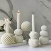 Unique Scented Candle Making Mould Fashionable Striped Sphere Scented Candle Mold for Unique Home Decors and Gifts