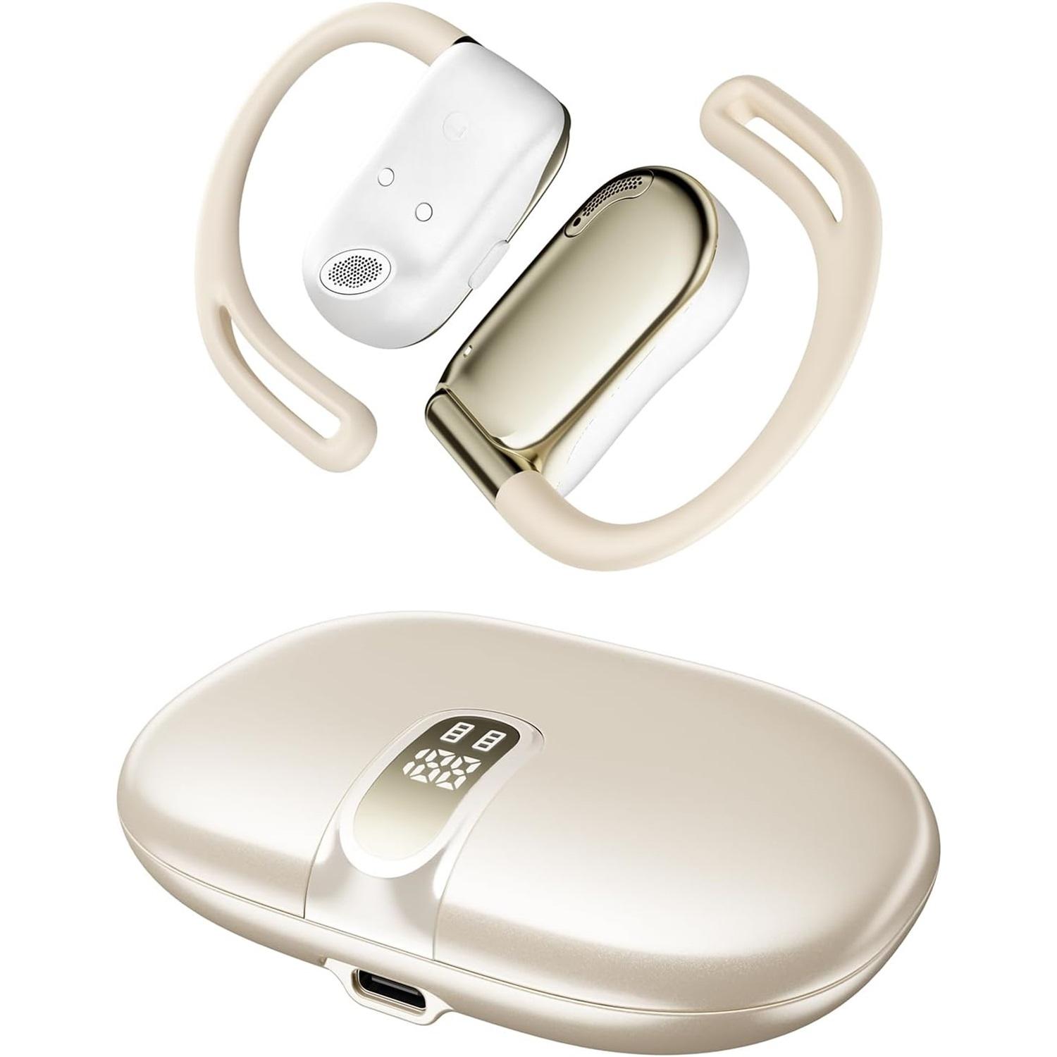 

Наушники с открытым ухом Bluetooth 5.4 Беспроводные наушники с воздушной проводимостью Экстра-бас 48 часов воспроизведения Наушники 3 режима эквалайзера, ENC микрофон, IPX5 Подходят для тренировок, бега