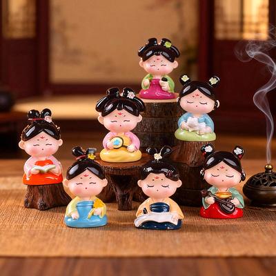 Tang Dynasty Women Creative Decorative Piece - Wealthy Woman - Ancient Style - Cute Home Office Desk Decoration - Resin Small Decorative Piece