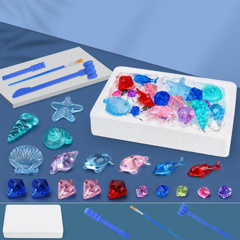 

1 набор «Копай самоцветы в поисках сокровищ», раскопки окаменелостей динозавров, сокровищница, сюрприз-бокс, детские археологические раскопки, игрушки