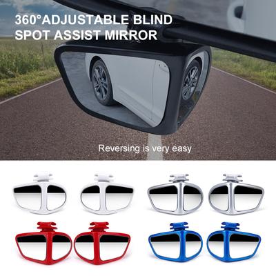 1 Pair 360 Degree HD Car Blind Spot Mirror Rotatable Adjustable Wide Angle Exterior Automobile Rear View Mirror Parking