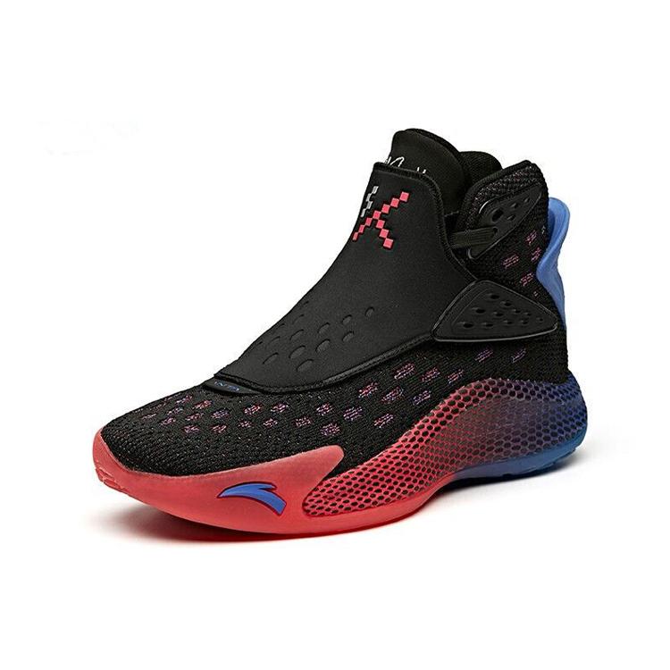 Zapatillas de Baloncesto de Caña Alta Transpirables Resistentes a la Abrasión Anta KT5 para Hombre Rojo Azul Negro 11941101-2