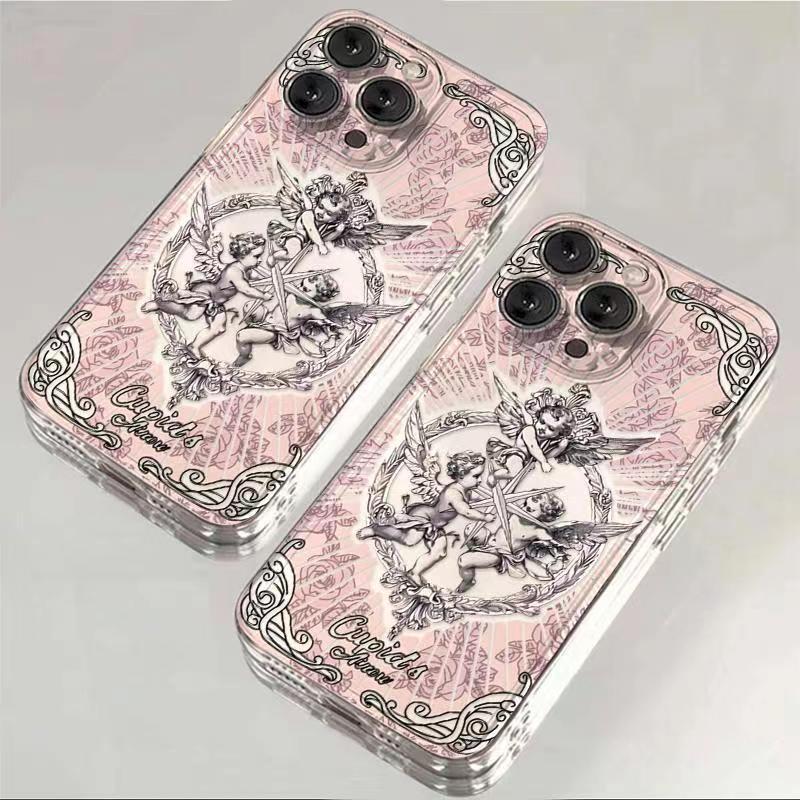 Middle Ages Retro Cupid Angel Phone Case For IPhone 16 15 14 13 12 11 Mini Pro Max X XR XSMax 7 8 Plus SE2020 Cover Case Funda