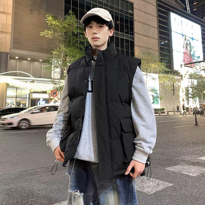 Unisex Winter Warm Down Vest: Sleeveless, Stand-up Collar, Casual Workwear Jacket