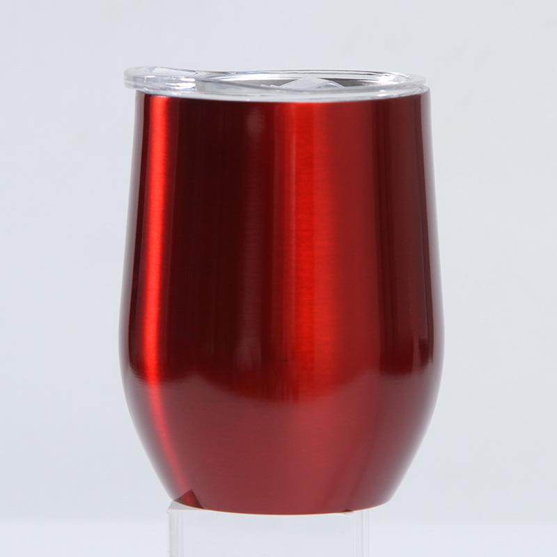 12oz Eierschalenförmiger U-förmiger Edelstahl-Vakuum-Weinbecher mit Bauchdesign