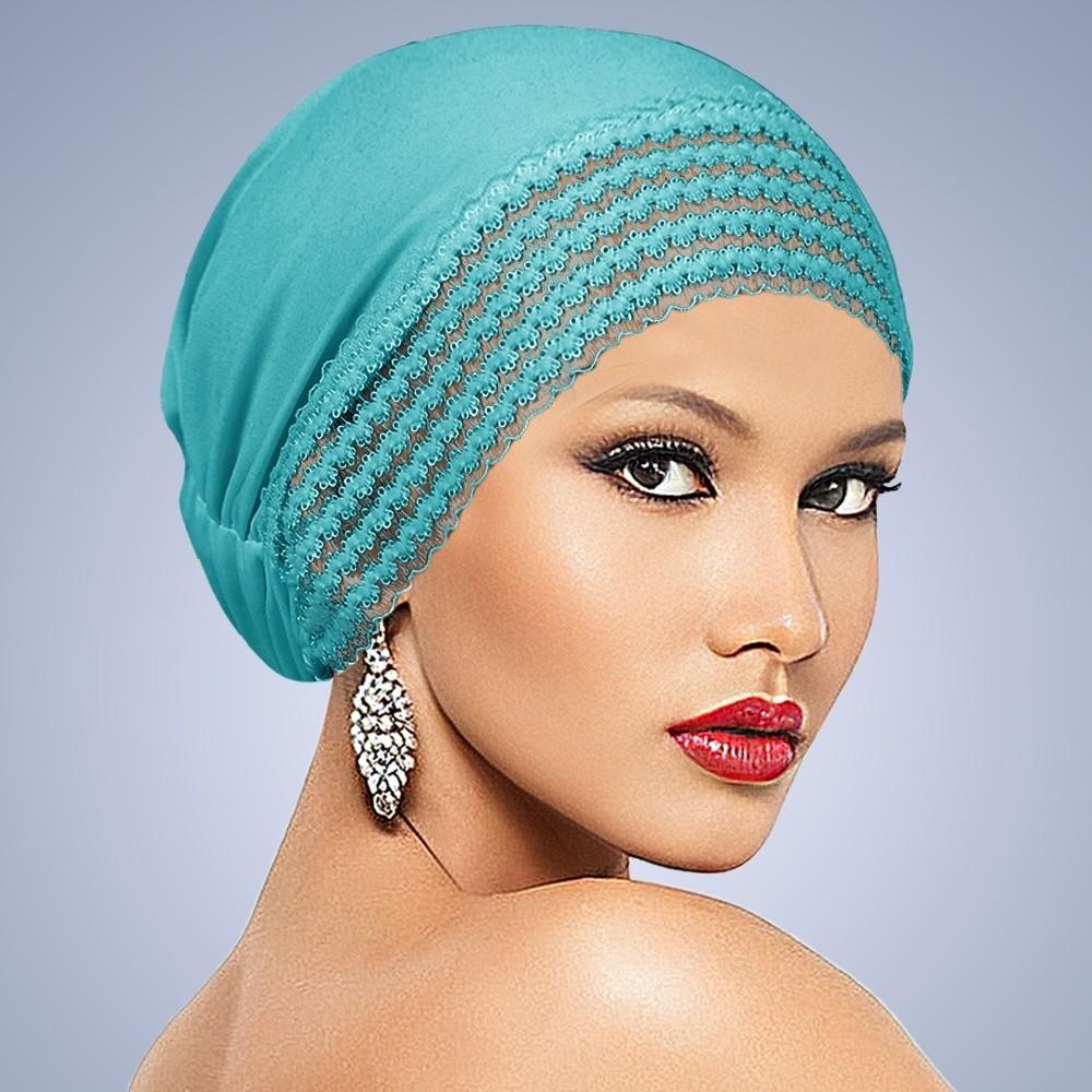 Lace Flower Headwrap Cap Breathable Lace Trim Hat New Postpartum Cap Daily Casual Wear
