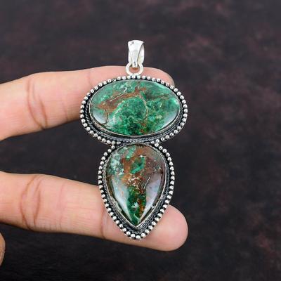 Ciondolo in crisocolla di cuprite Ciondolo in argento sterling 925 Gioielli con pietre preziose Ciondolo vintage Ciondolo etnico fatto a mano Regalo per la mamma Gioielli delicati