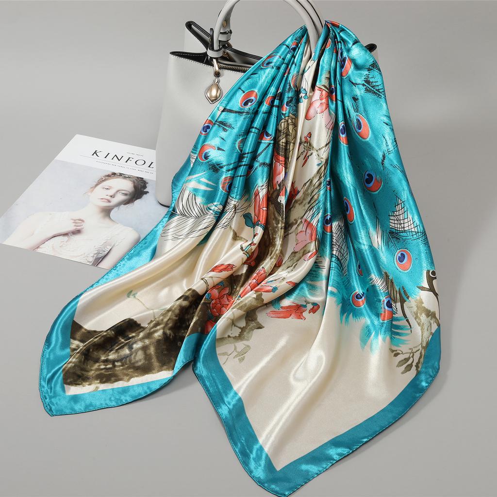 90 Square Scarves, Silk Scarves, Women's New Spring and Summer High-end Sense Versatile, Thin Scarves, Shawls Outside