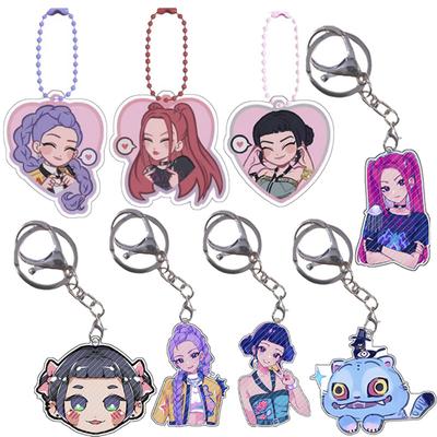 Acrylic Kpop Demon Hunters Keychain Rumi Mira Zoey Jinu Baby Saja Celine Bobby Cartoon Anime Characters Gift Pendant Decoration