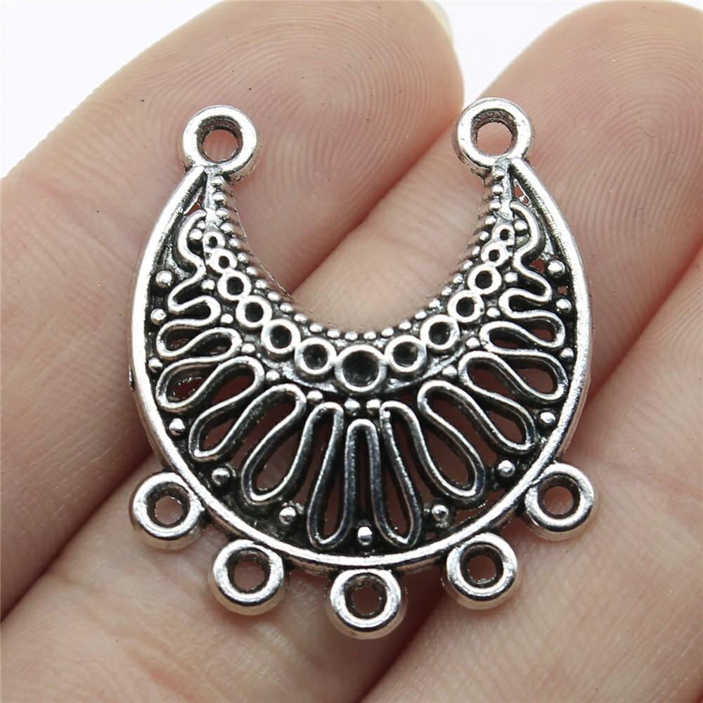 6pcs Antique Silver Color Earring Connector Charms For Jewelry Making Charms Earring Connector Jewelry Findings DIY