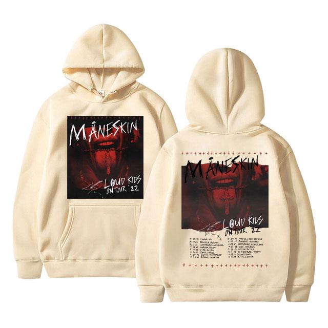 Maneskin Louds Kids Gets Louder Tour Hoodie Unisexs Hip Hop Streetwear Male Oversized Sweatshirt Unisex Women Punk Rock Band Hoodies