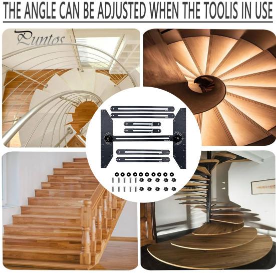 Trappetrinnmalverktøy Høy nøyaktig Justerbar Enkel å bruke bærbar trappetrinnmåler med vinkelmålemerke