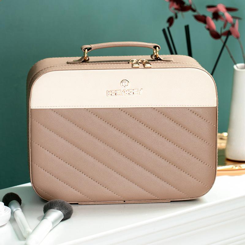 Professional Ladies Cosmetic Bag Portable PU Waterproof Skincare Storage Bag Souvenir Gift Makeup Case for Women