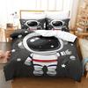 Kids Boys Duvet Cover Set Universe Astronaut Print Space Blue Bedding Set 1 Quilt Cover with Zipper Closure and 1 Pillowcases
