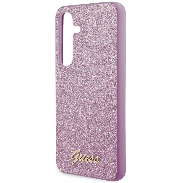 Guess Guhcs24Mhggshu S24+ S926 Fioletowy/Purple Hardcase Brokatowy Napis