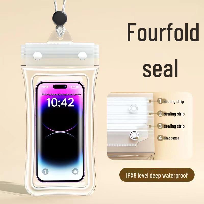 Triple-Layer Waterproof Phone Case with Touchscreen Access for Swimming & Diving